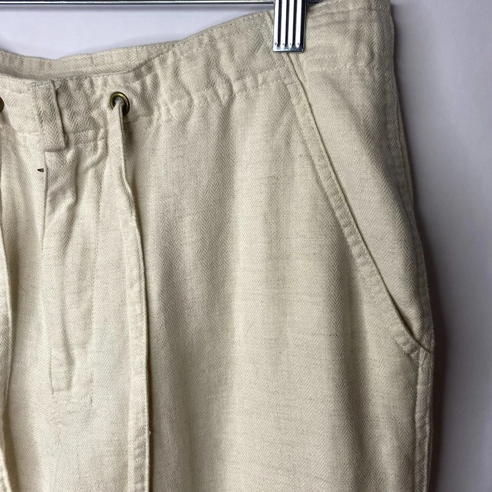 THE HAVANERA CO Linen Blend Pants Mens 32 Beige Drawstring Relaxed Fit‎ Casual